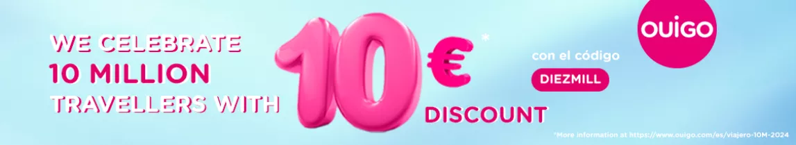 Celebrating 10 Million Travellers with €10 discount
