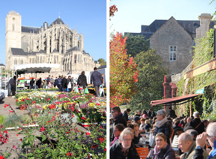 Prise de vue du marché et de la Cathédrale Saint-Julien au Mans Prise de vue du marché et de la Cathédrale Saint-Julien au Mans